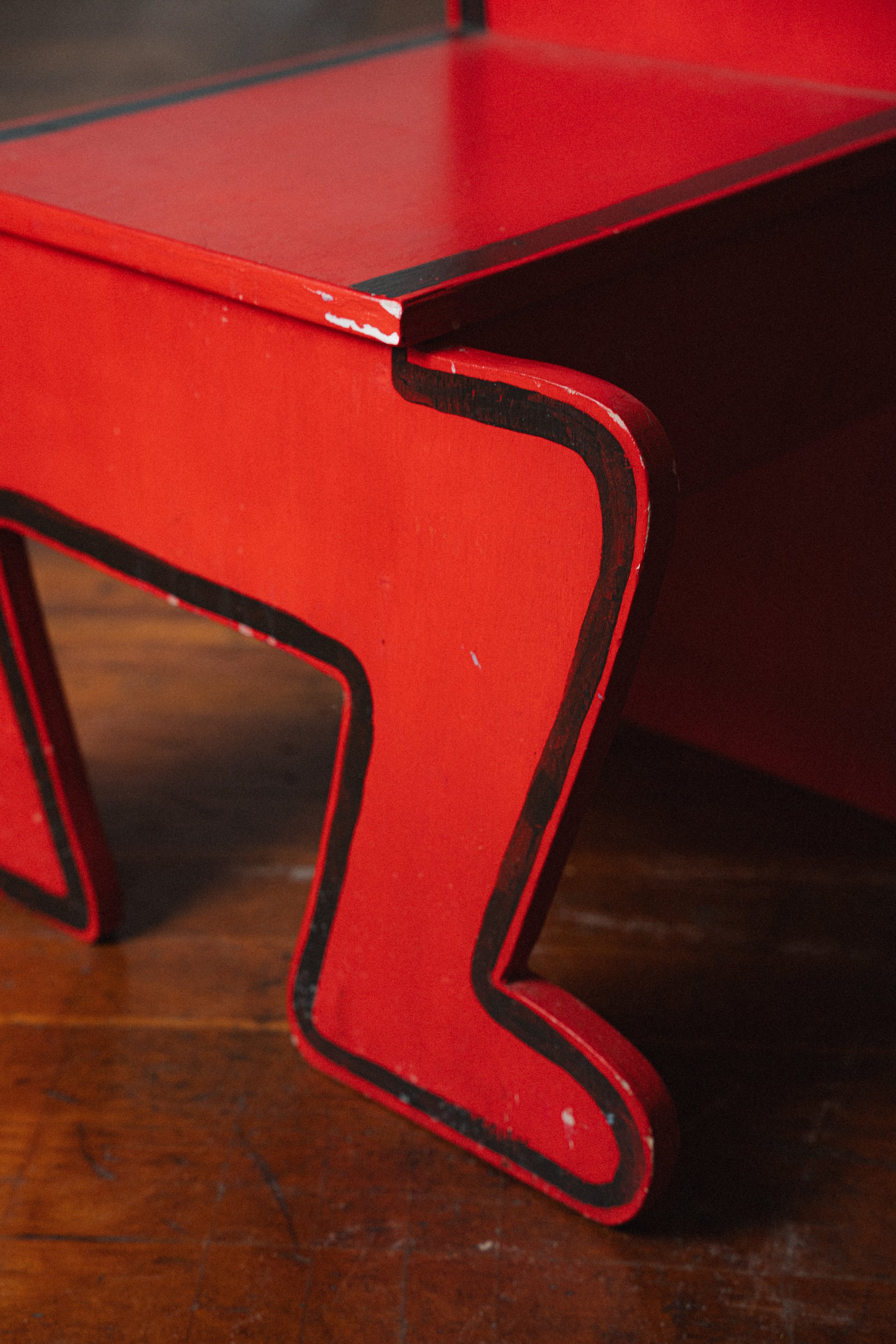Keith Haring-Inspired Chair, Red