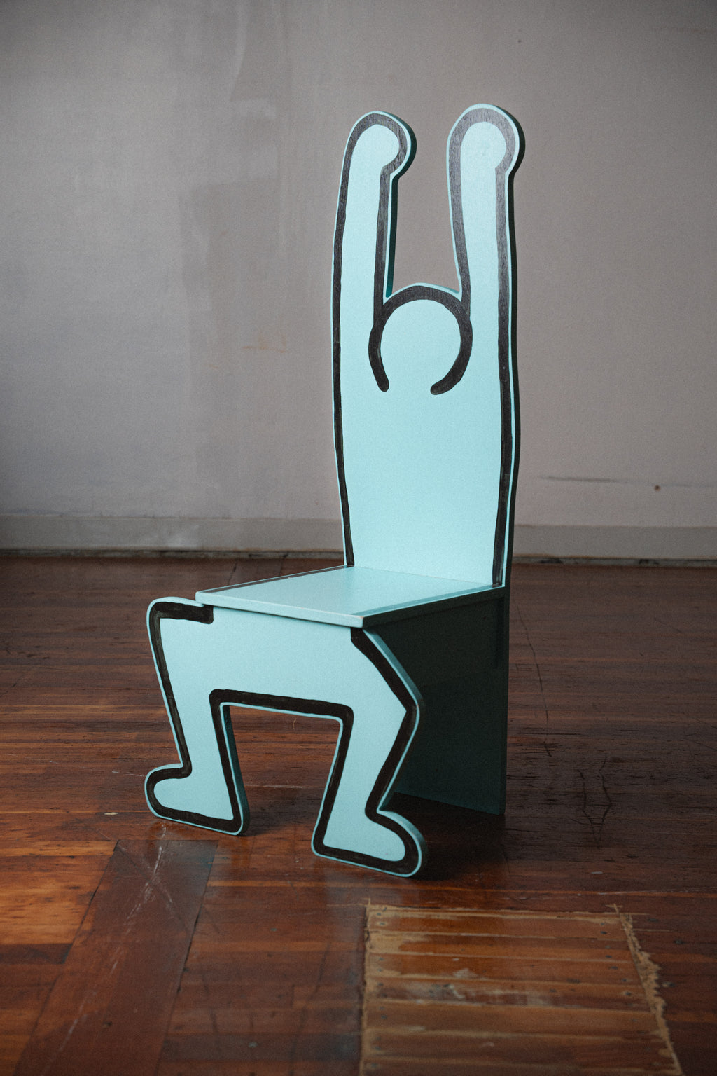 Keith Haring-Inspired Chair, Blue