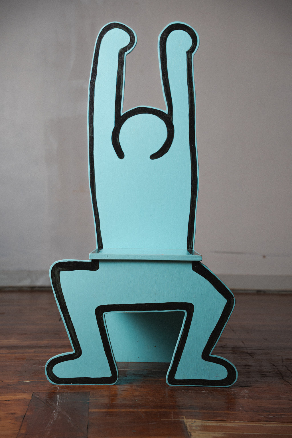 Keith Haring-Inspired Chair, Blue