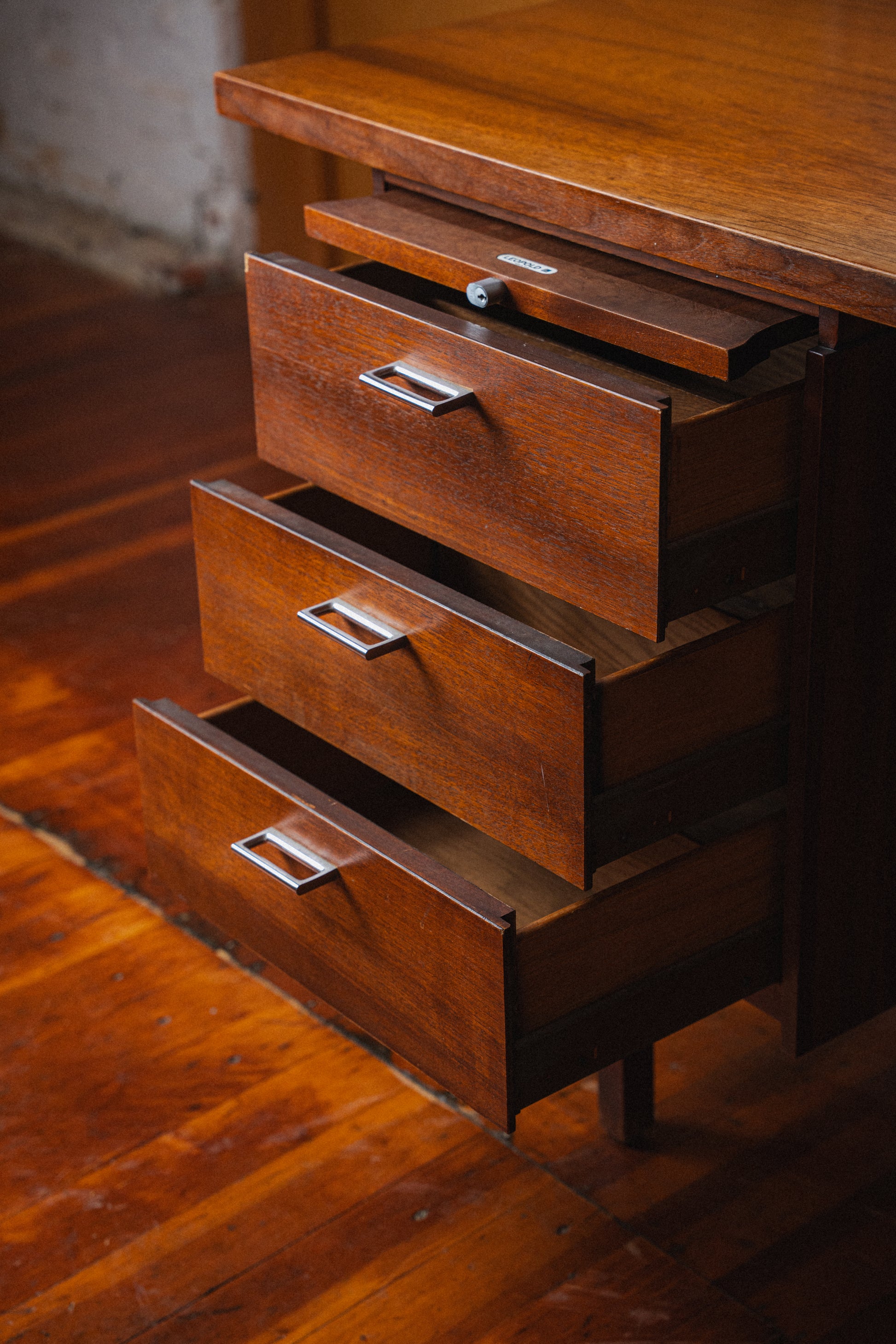 Walnut Executive Desk by Charles Deaton for Leopold