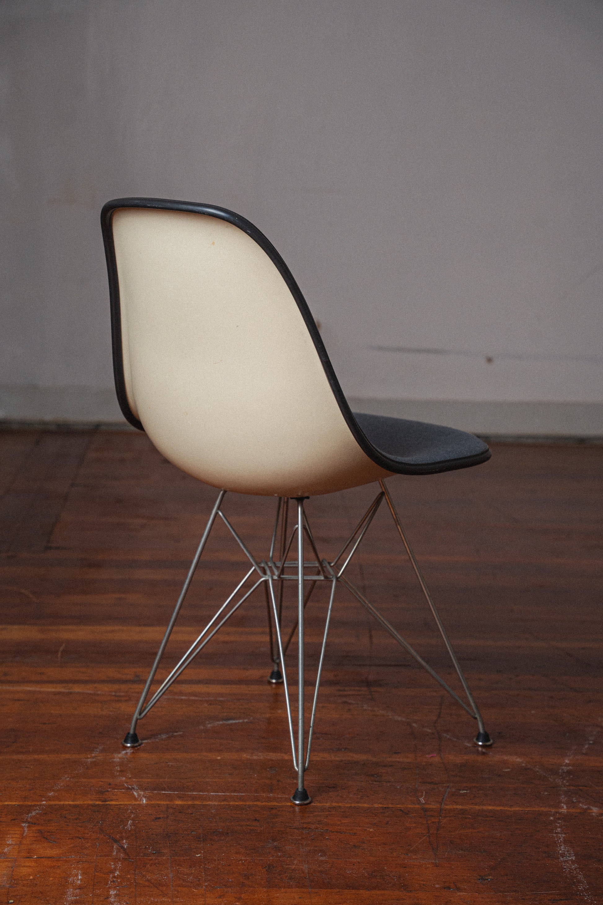 Eames Molded Fiberglass Chairs, Upholstered, by Charles and Ray Eames for Herman Miller