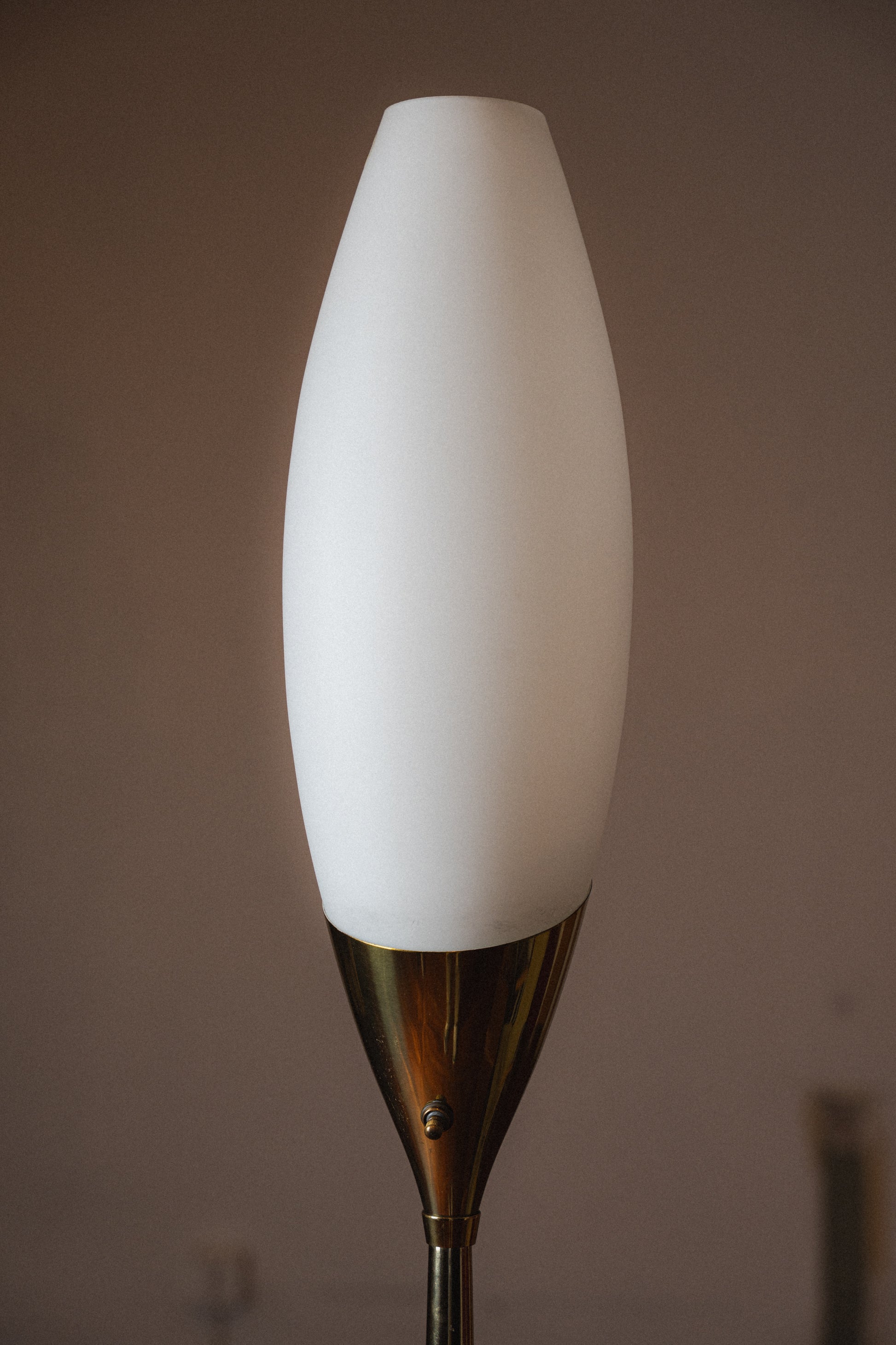 Brass & Walnut Tulip Lamp by Laurel Lamp Co.