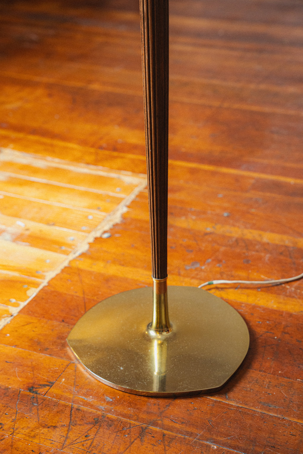 Brass & Walnut Tulip Lamp by Laurel Lamp Co.