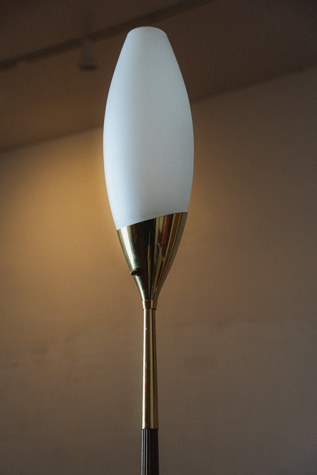 Brass & Walnut Tulip Lamp by Laurel Lamp Co.