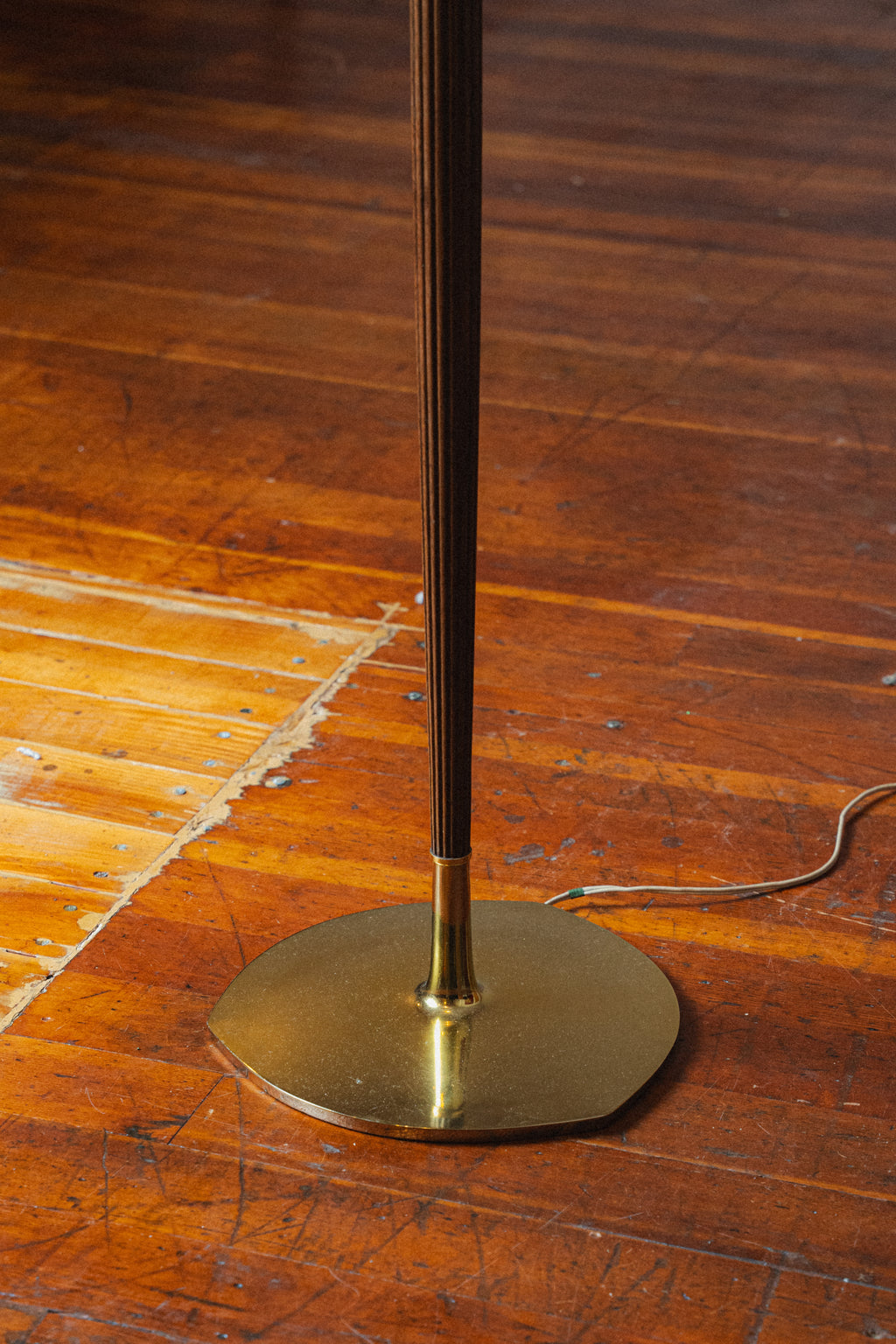 Brass & Walnut Tulip Lamp by Laurel Lamp Co.