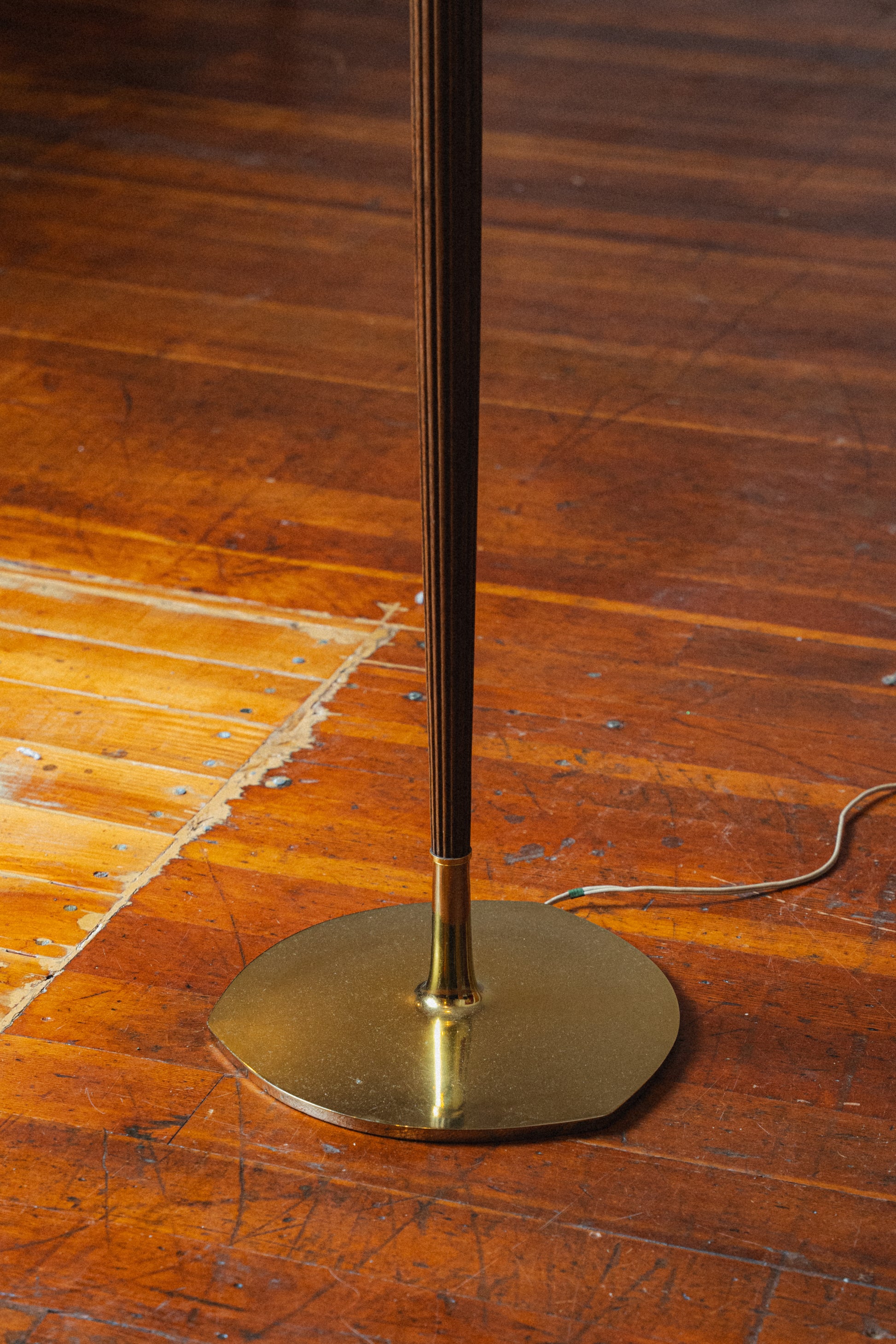 Brass & Walnut Tulip Lamp by Laurel Lamp Co.