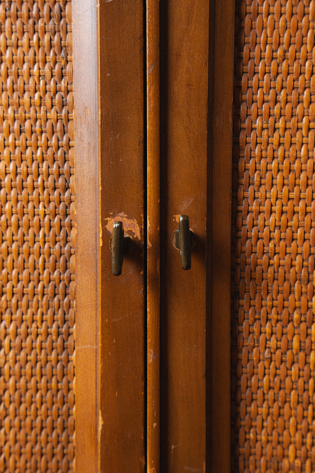 Walnut & Rattan Dresser/Sideboard by Ken Schoenfield