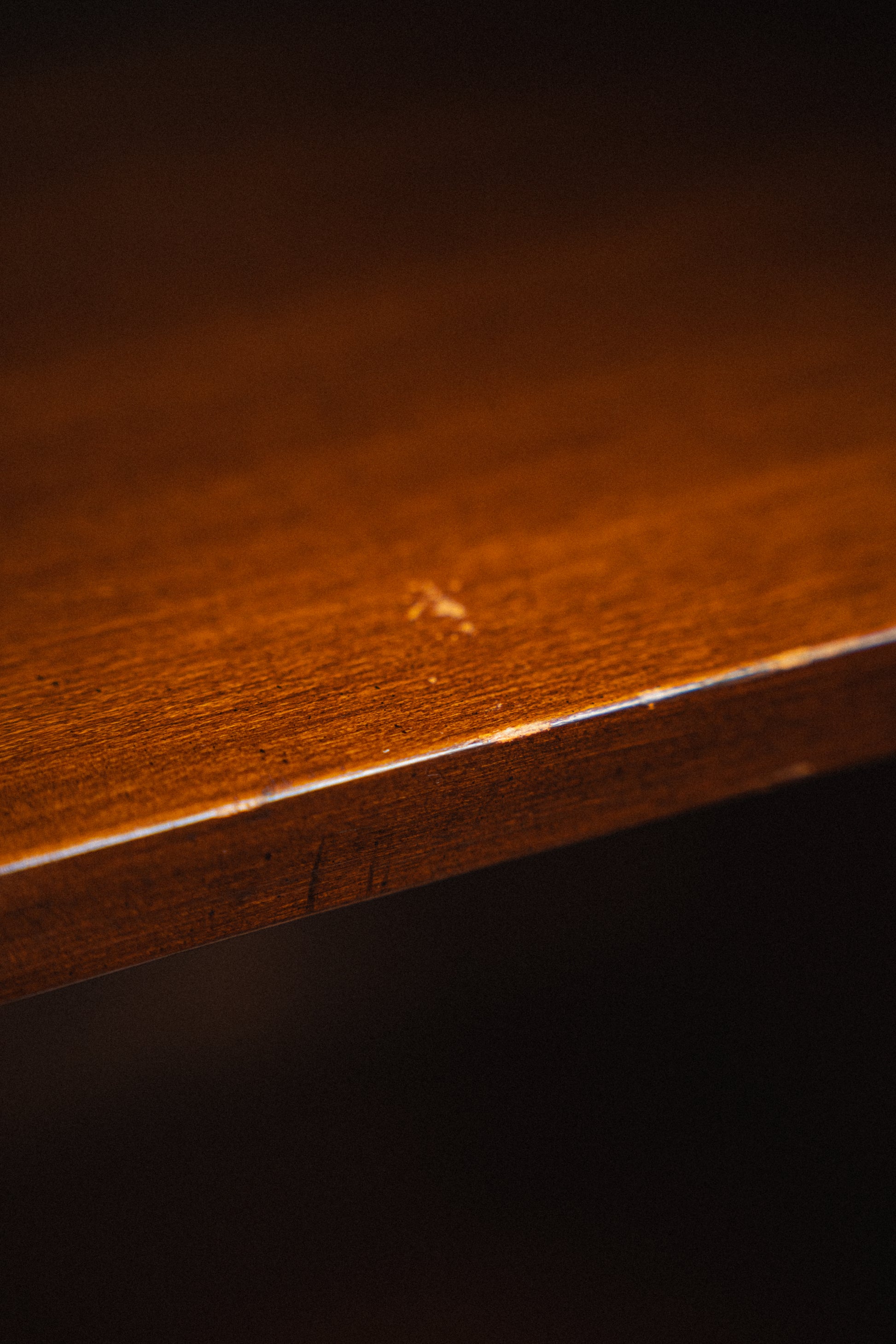 Stained Teak Bookshelf w/ Curved Top