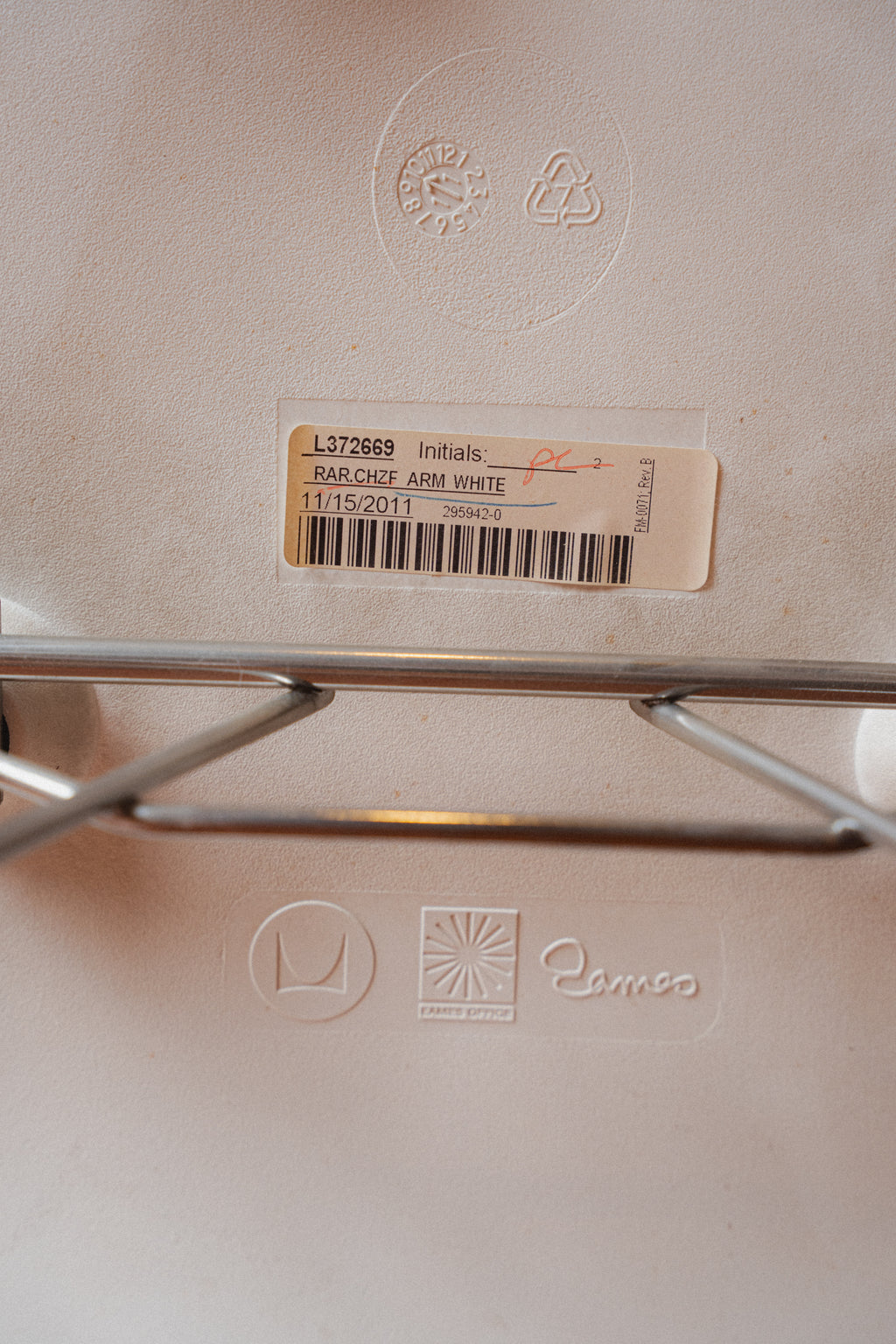 Eames Molded Plastic Armchair, Rocker Base