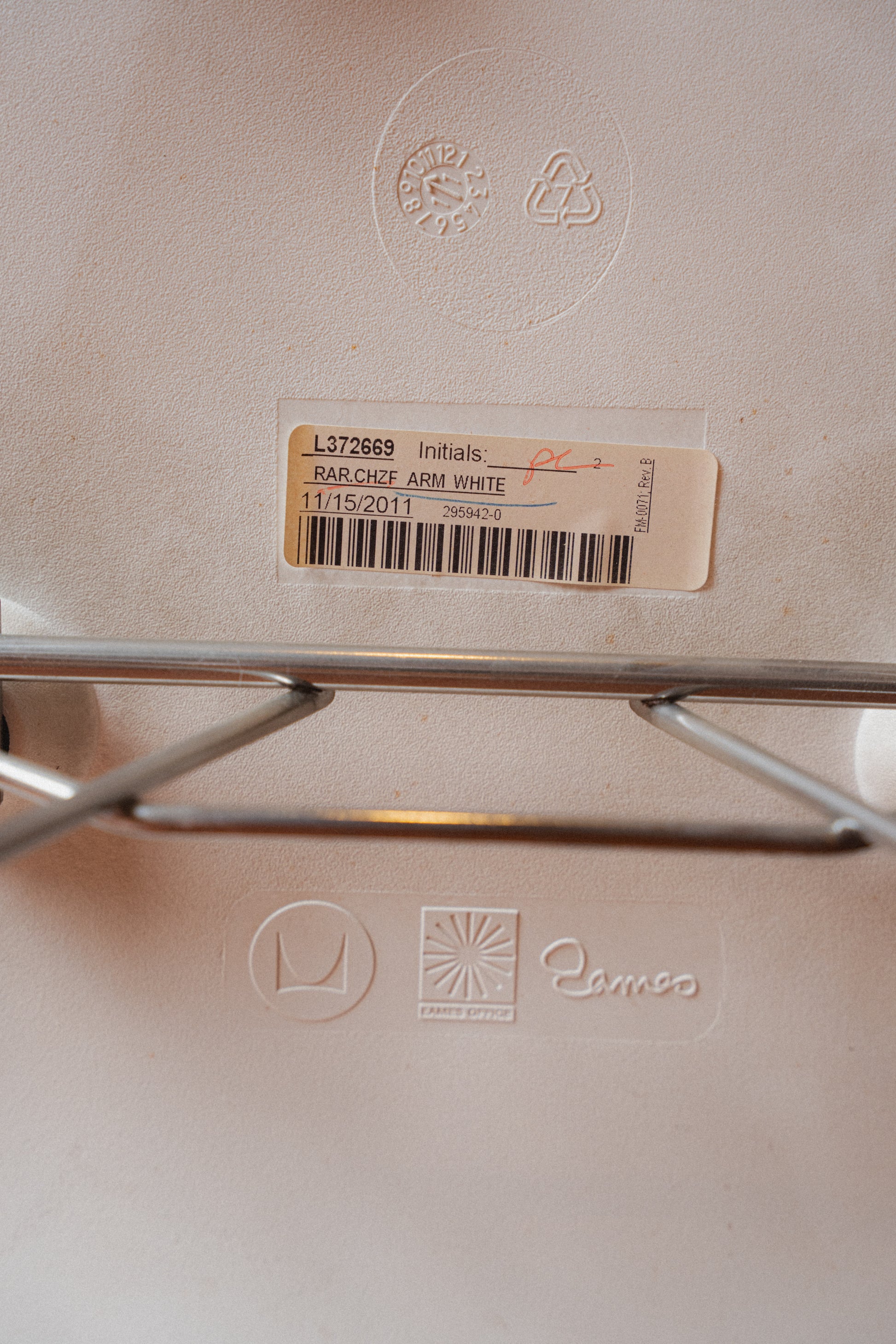 Eames Molded Plastic Armchair, Rocker Base