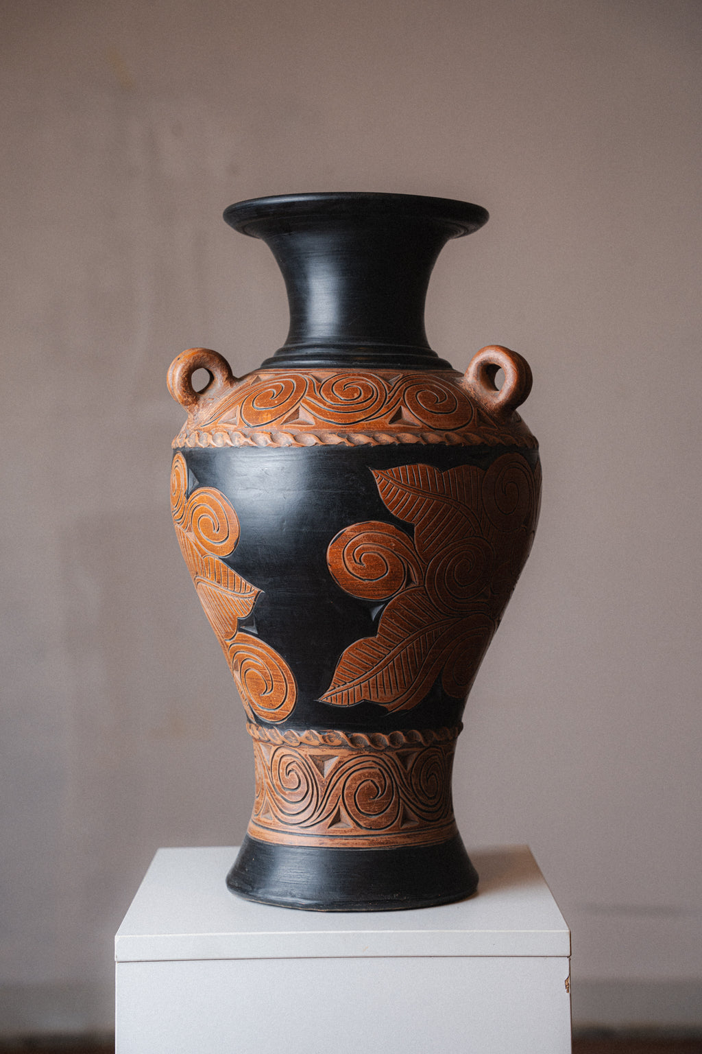 Large Vintage Greek-Style Floor Vase