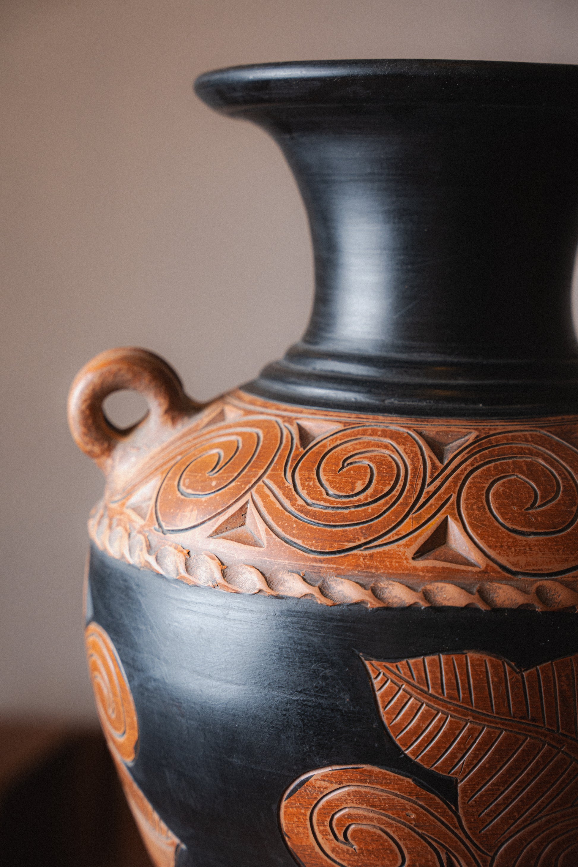 Large Vintage Greek-Style Floor Vase