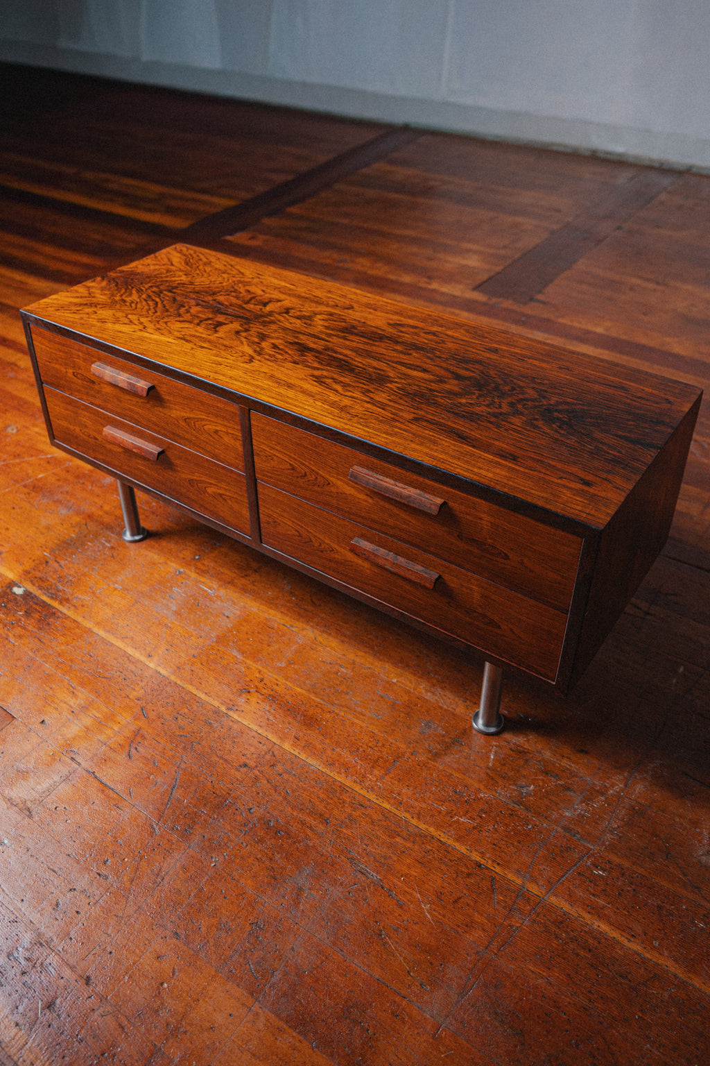 Kai Kristiansen Rosewood Chest of Drawers w/ Chrome Legs