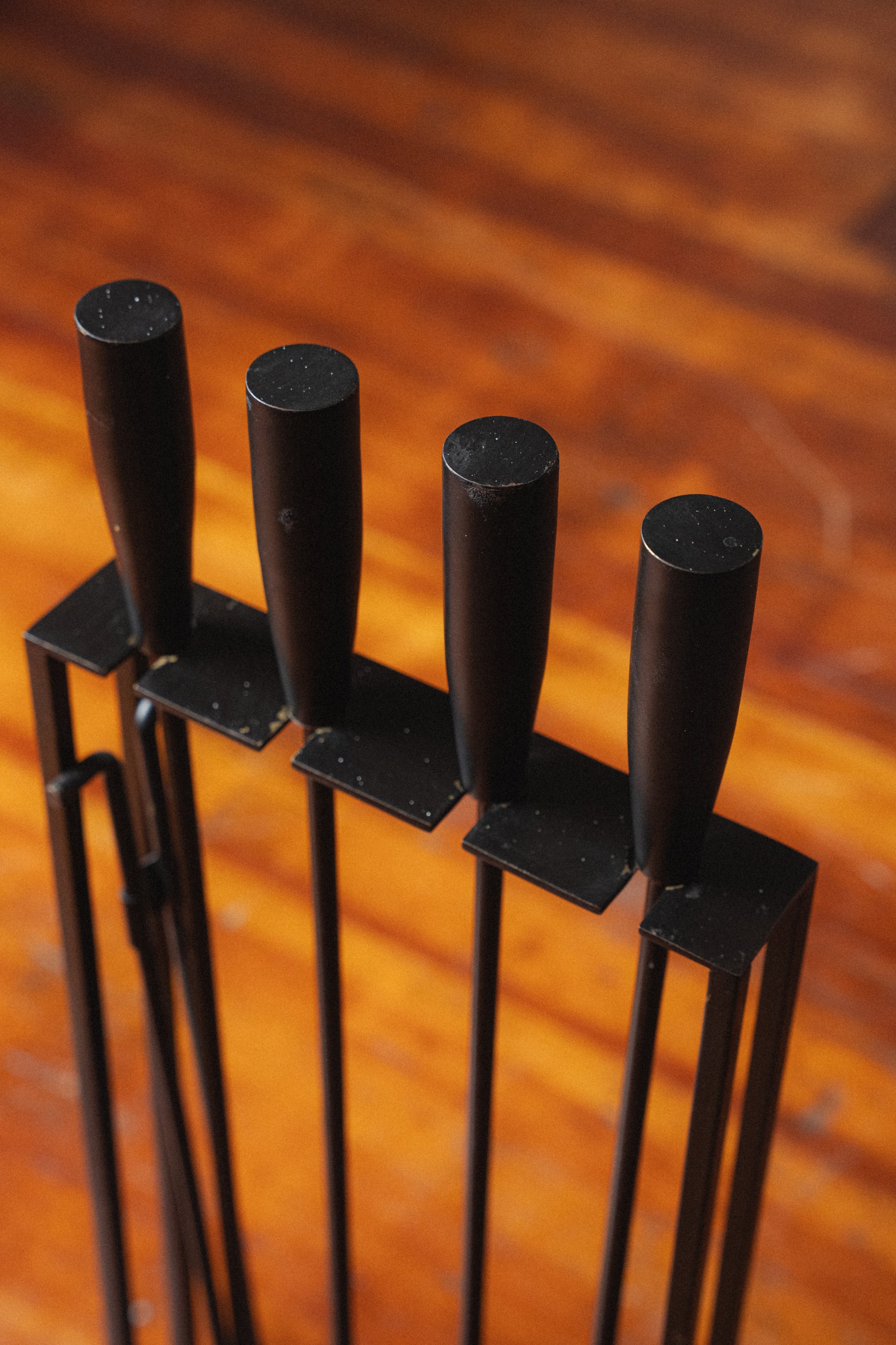 1960s Iron Fireplace Tool Set by Pilgrim Manufacturing