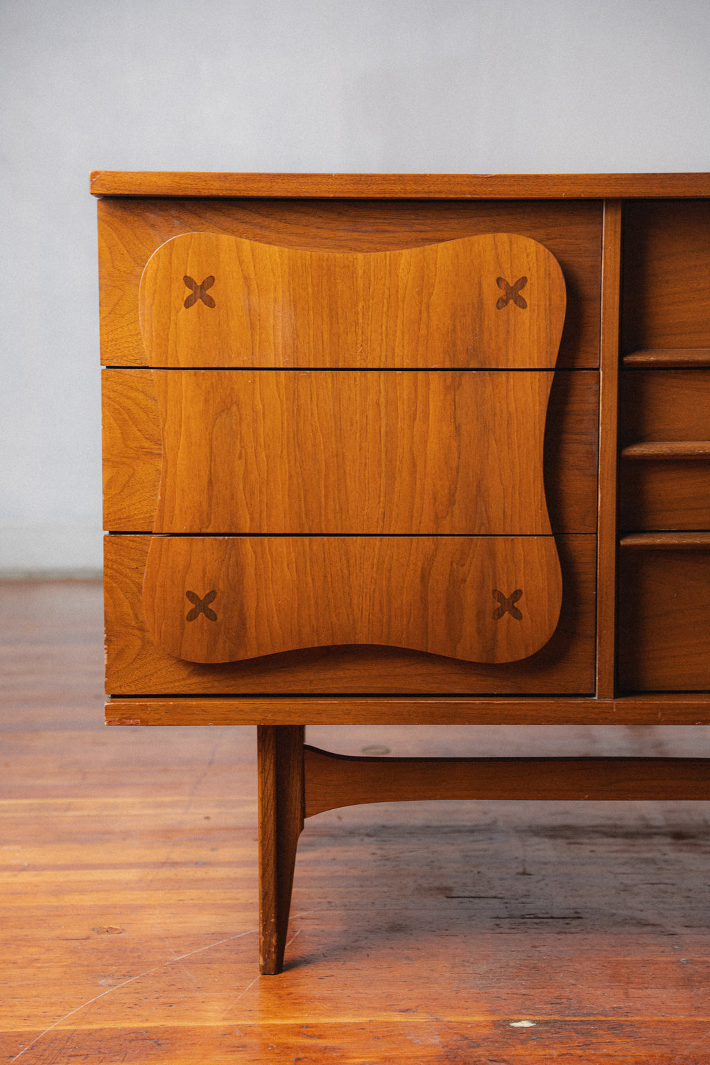 Bassett "Monterey" Walnut 9 Drawer Dresser by Leo Jiranek, 1963