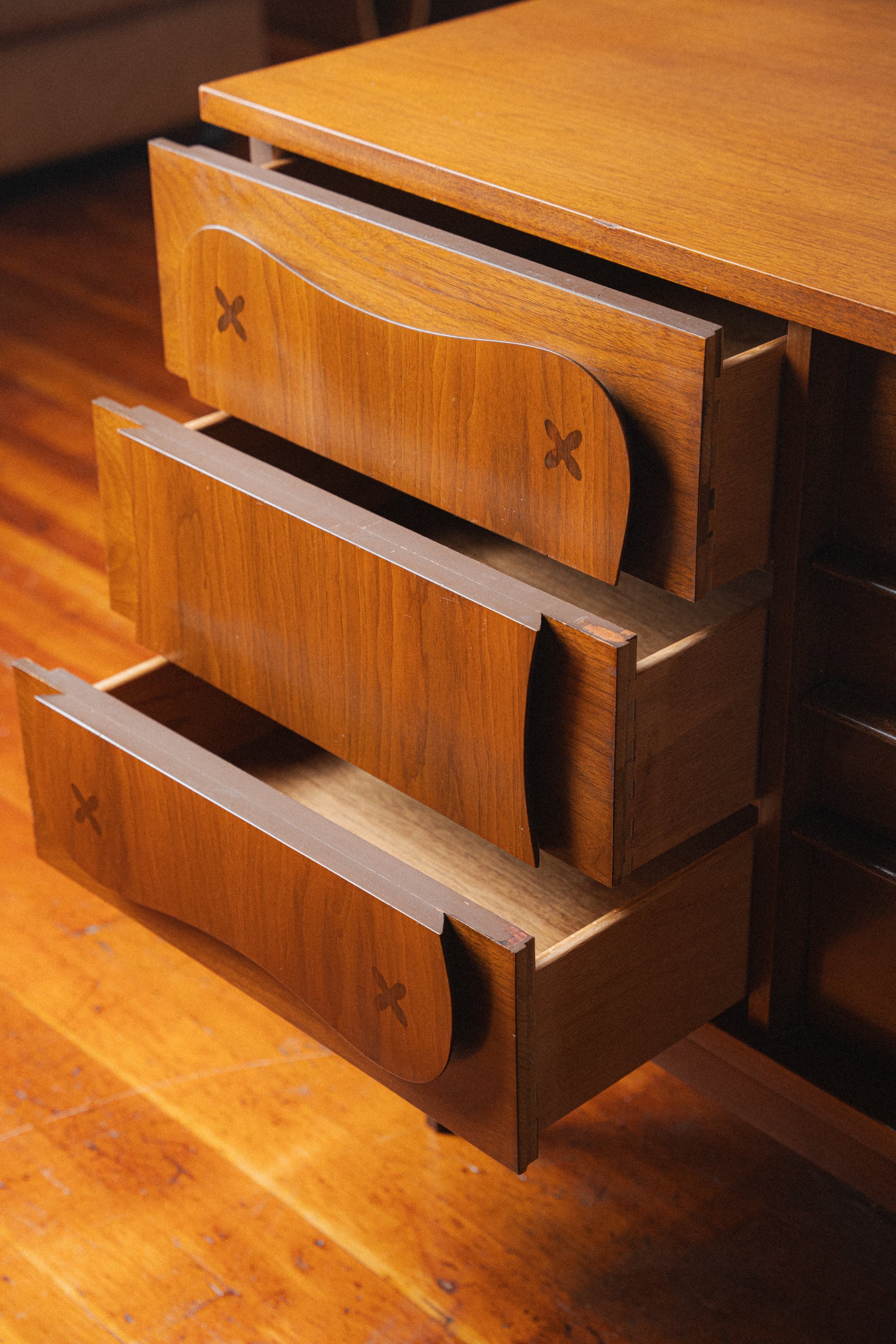 Bassett "Monterey" Walnut 9 Drawer Dresser by Leo Jiranek, 1963