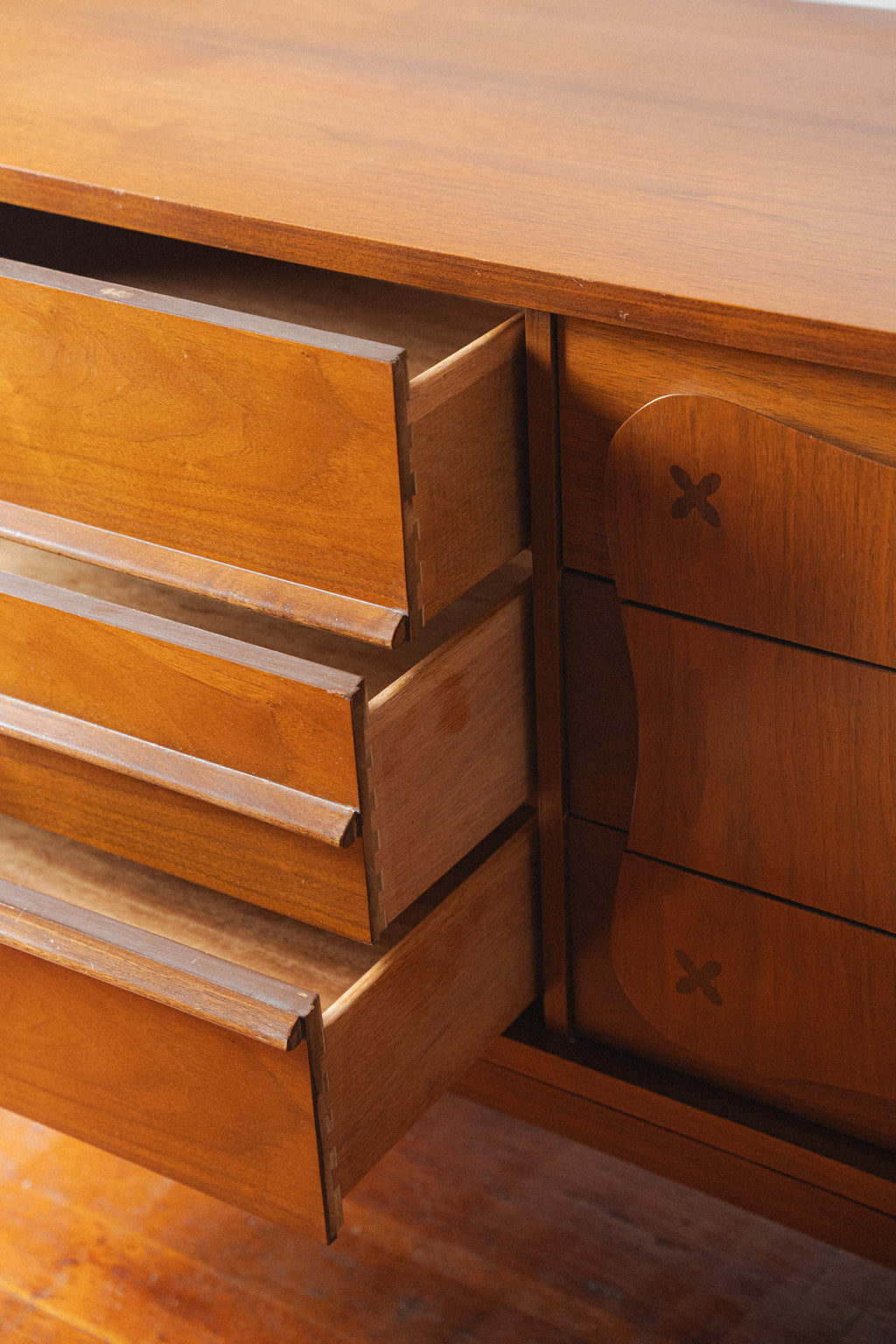 Bassett "Monterey" Walnut 9 Drawer Dresser by Leo Jiranek, 1963