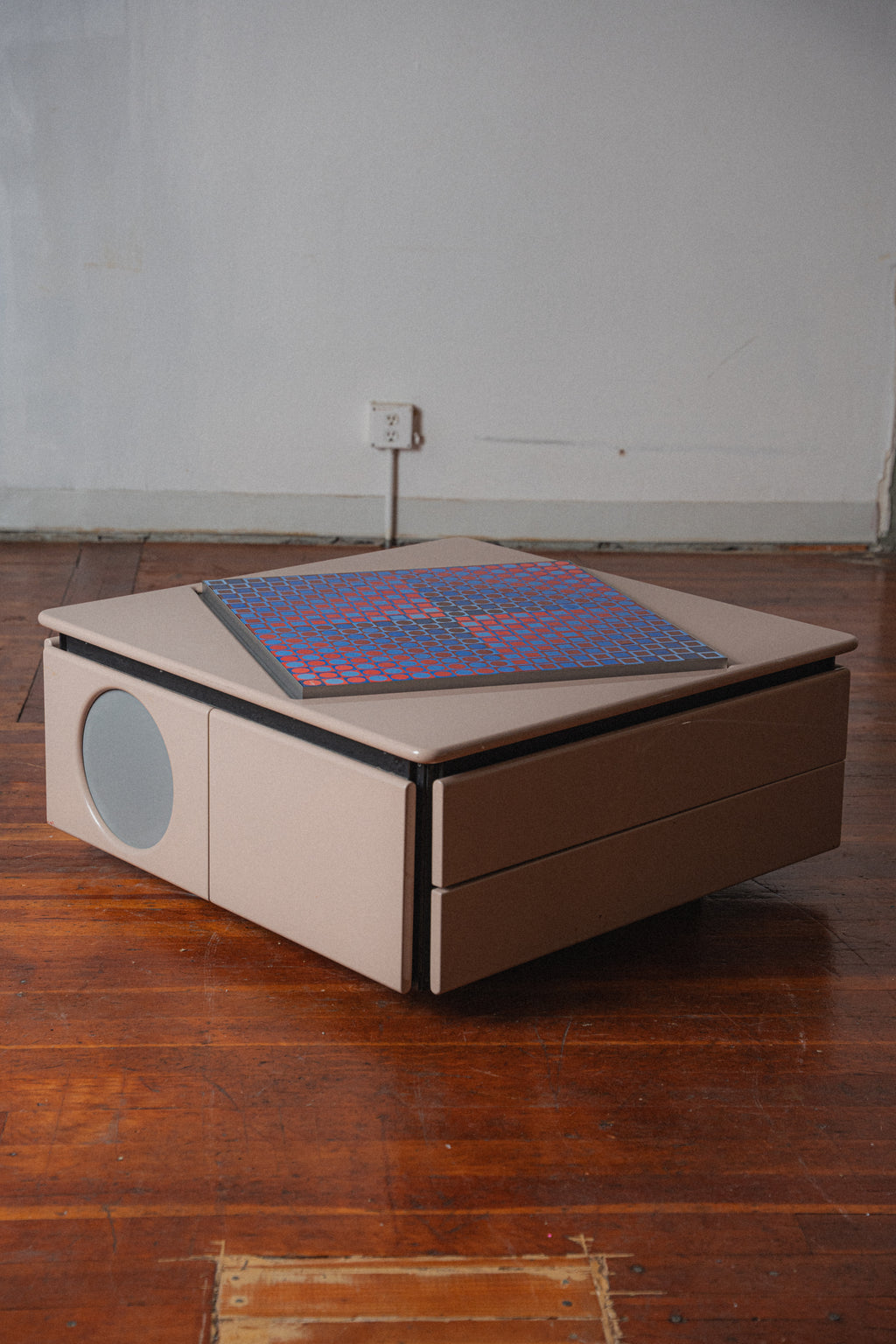 1 of 2 Victor Vasarely "Planetary Folklore Participations No. 2" w/ Custom Wendell Lovett Table