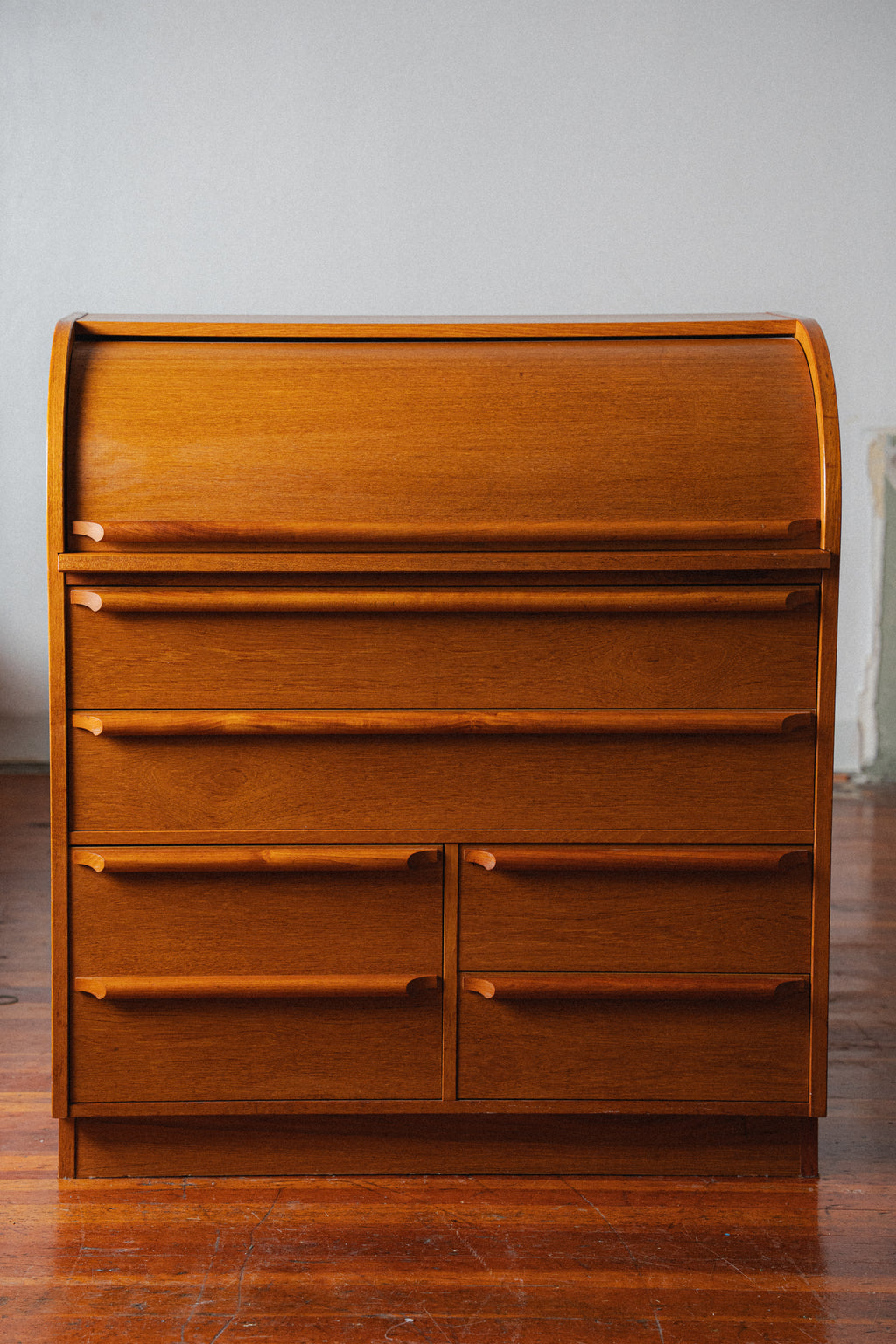 Danish Teak Roll-Top Desk, 1970s