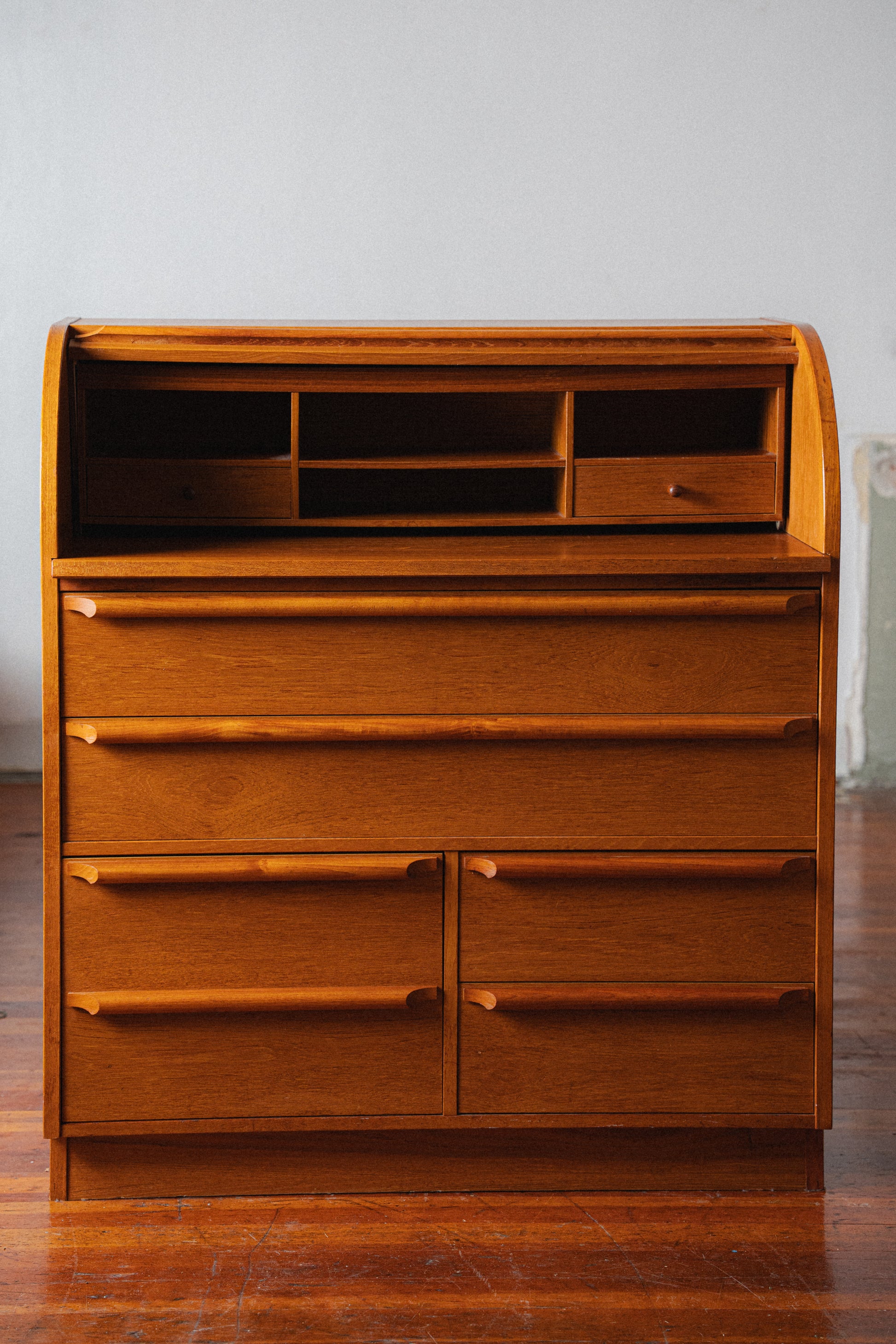 Danish Teak Roll-Top Desk, 1970s