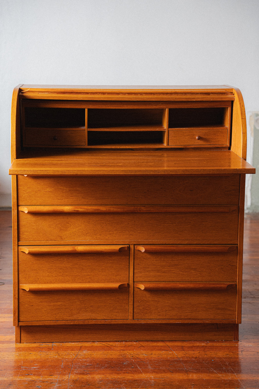 Danish Teak Roll-Top Desk, 1970s