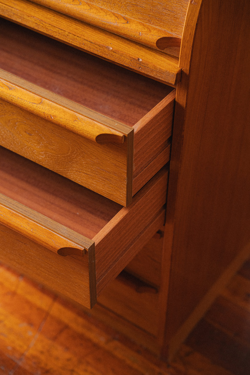 Danish Teak Roll-Top Desk, 1970s
