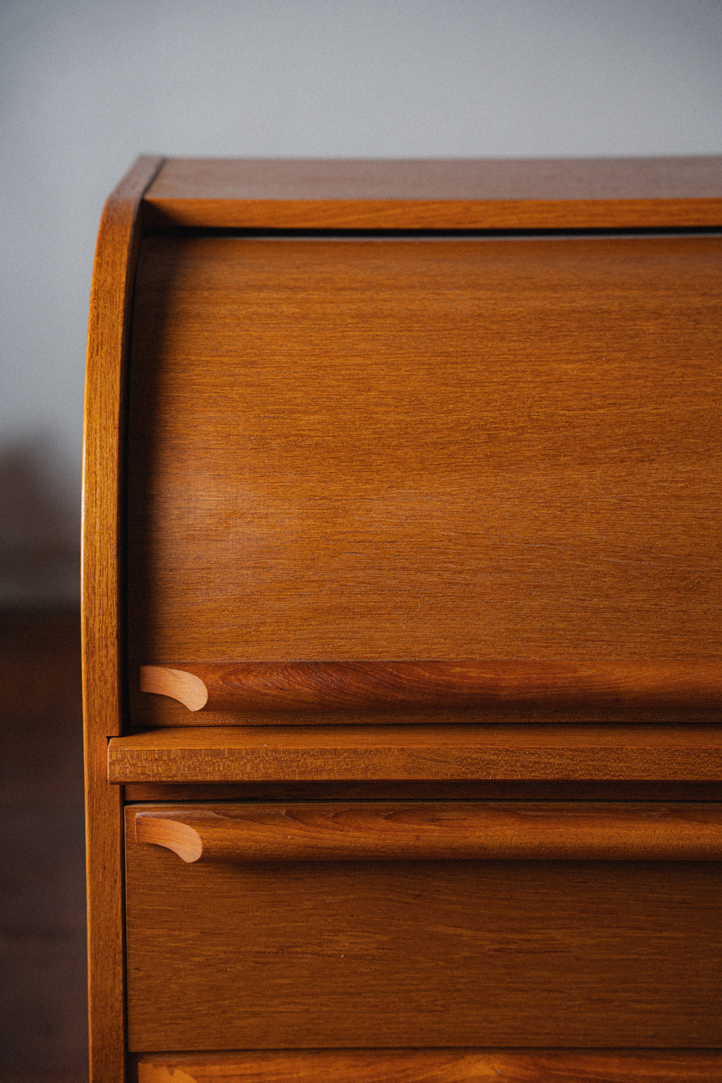Danish Teak Roll-Top Desk, 1970s