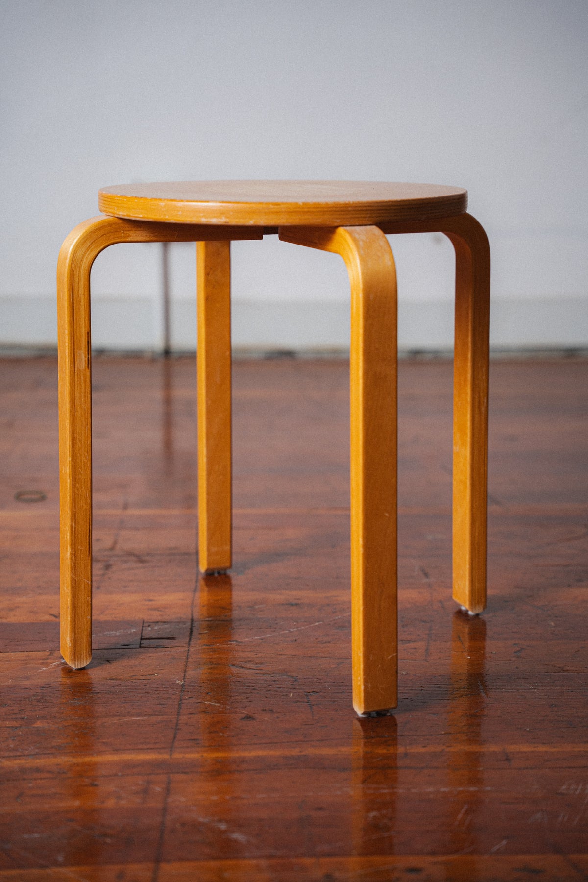 Beech Stool in the Style of Alvar Aalto, Made in Estonia