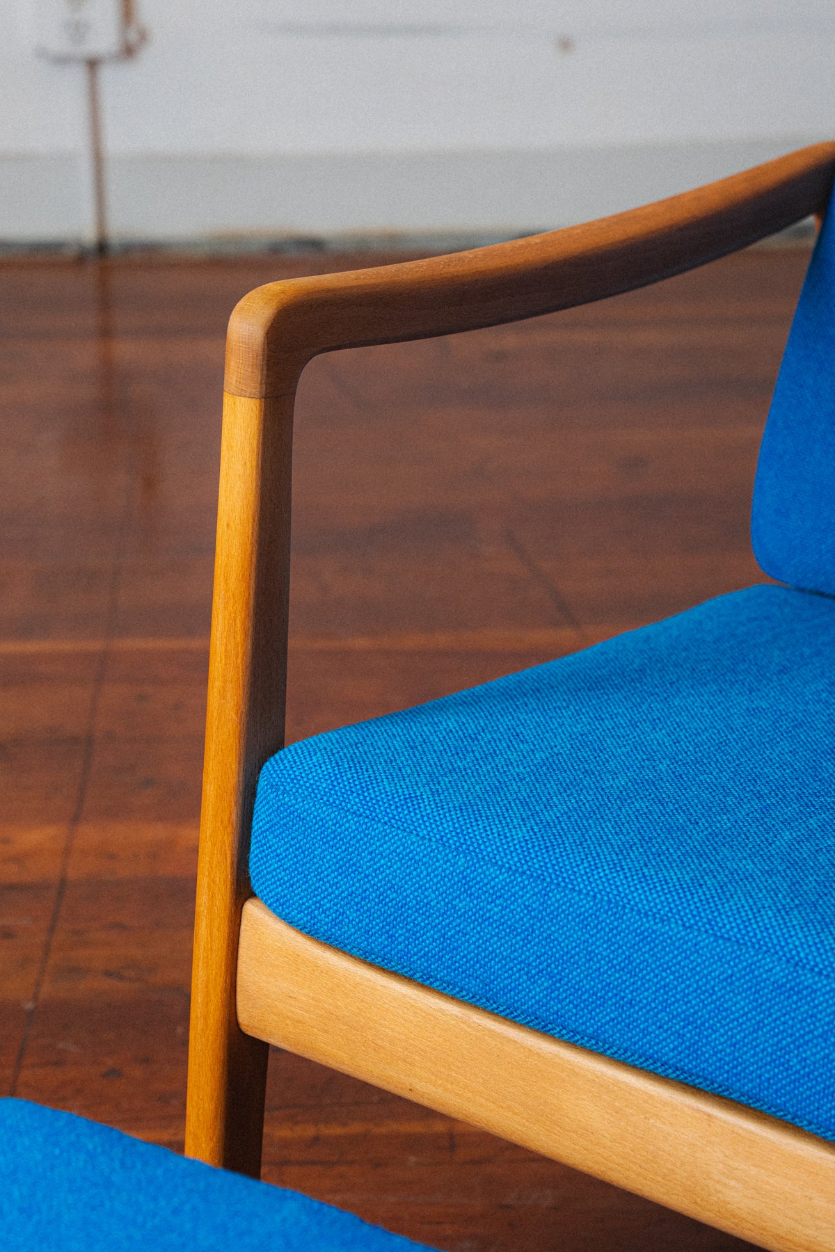 Beech FD 109 Lounge Chair & Footstool by Ole Wanscher for France & Daverkosen