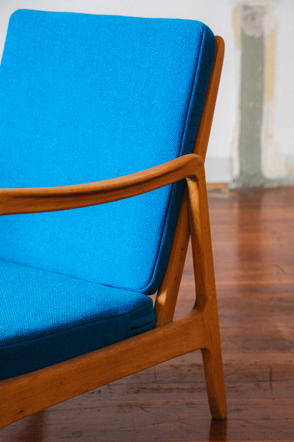 Beech FD 109 Lounge Chair & Footstool by Ole Wanscher for France & Daverkosen