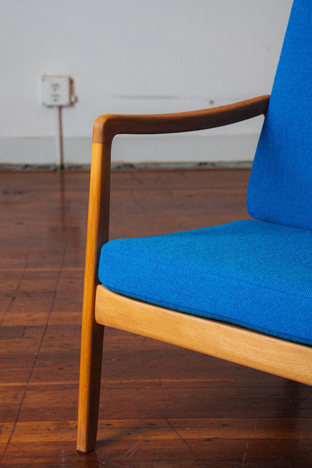 Beech FD 109 Lounge Chair & Footstool by Ole Wanscher for France & Daverkosen