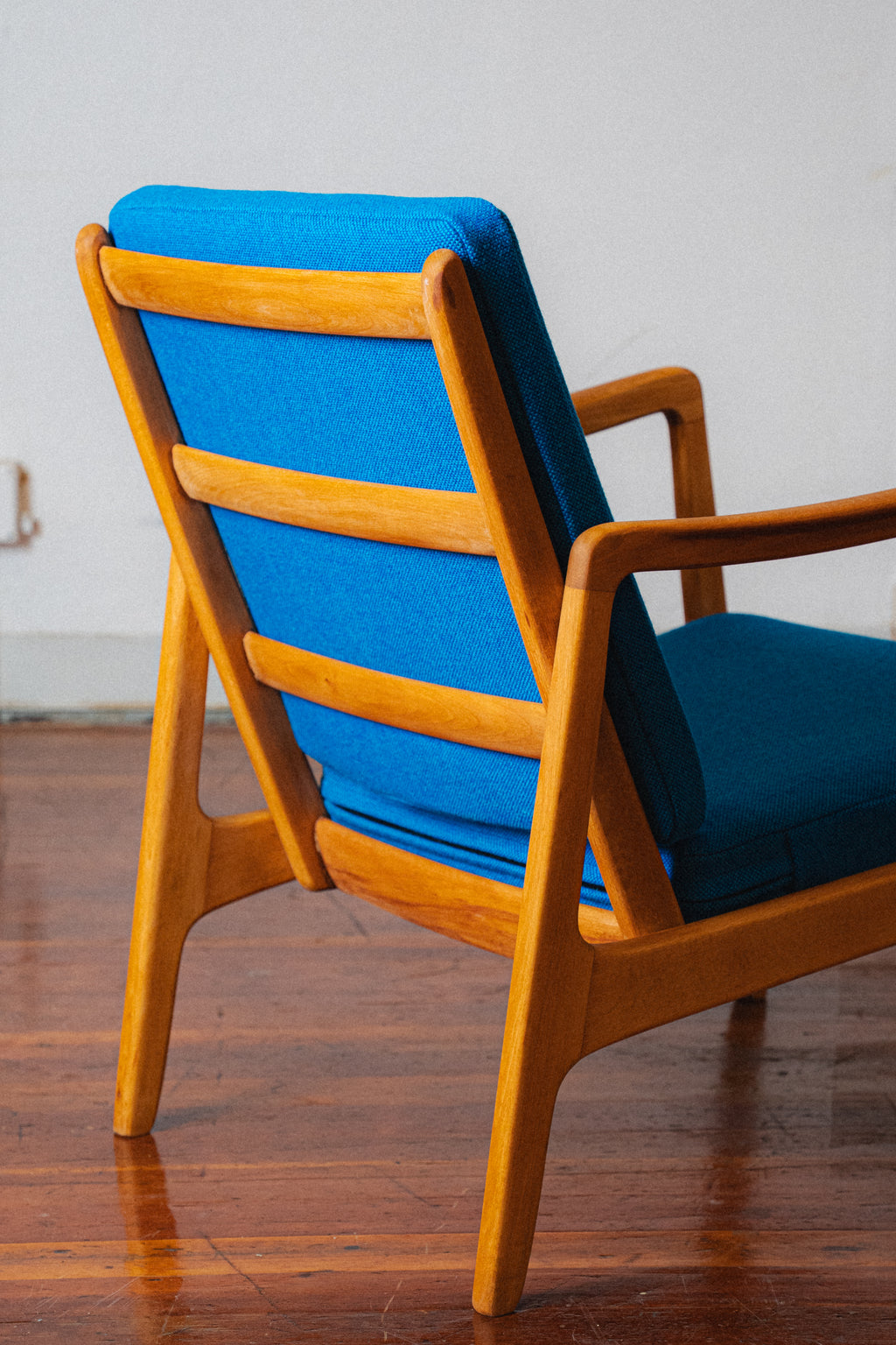 Beech FD 109 Lounge Chair & Footstool by Ole Wanscher for France & Daverkosen