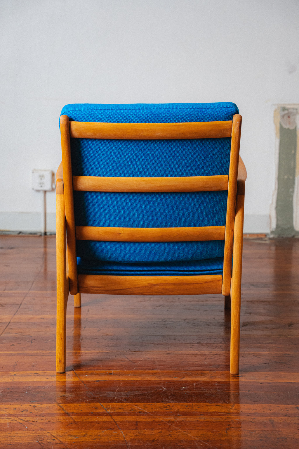 Beech FD 109 Lounge Chair & Footstool by Ole Wanscher for France & Daverkosen