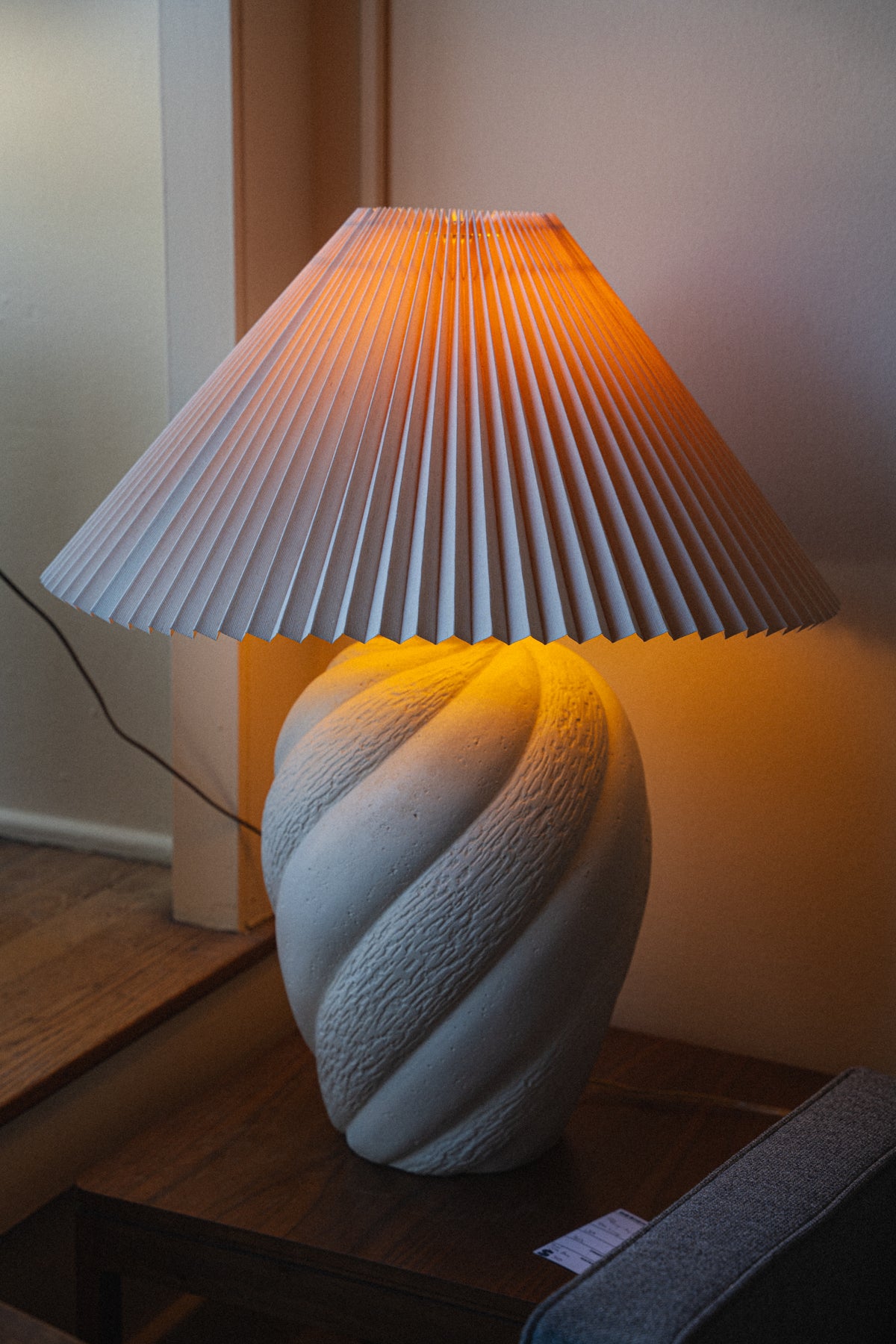 Plaster Table Lamp, Stamped "SUN89"