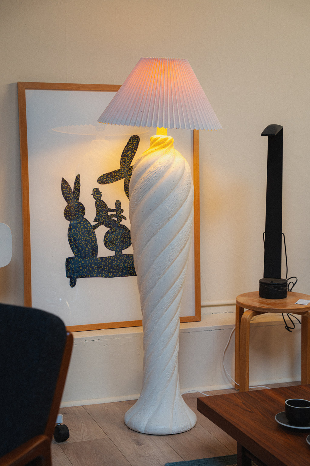 Plaster Floor Lamp, Stamped "SUN89"