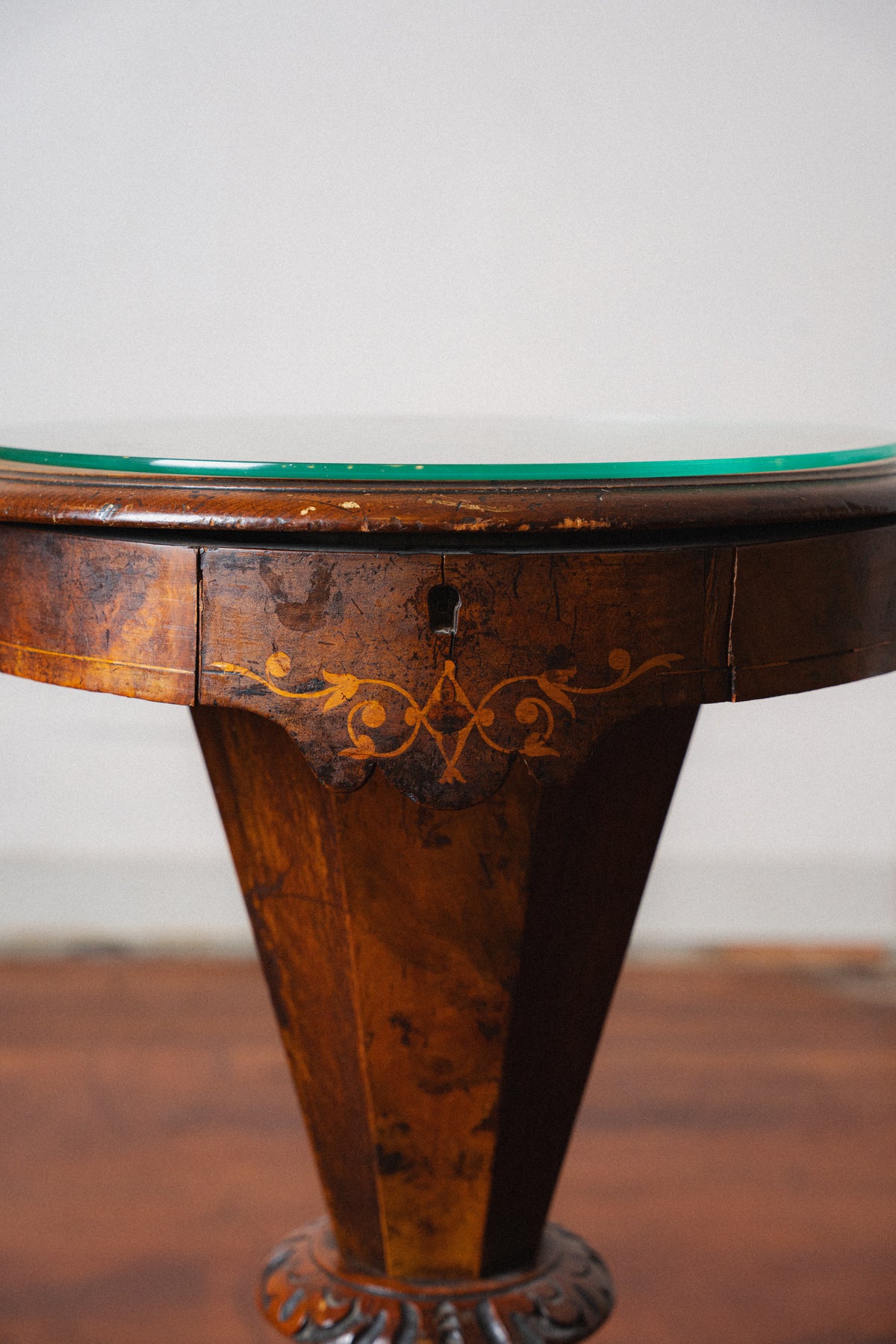 Victorian Mahogany Sewing Table w/ Pictorial Inlay