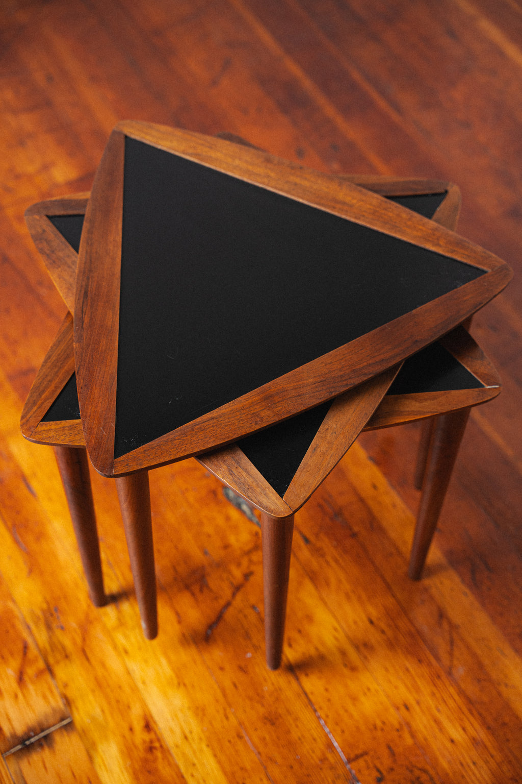 “Guitar Pick” Nesting Side Tables by Arthur Umanoff