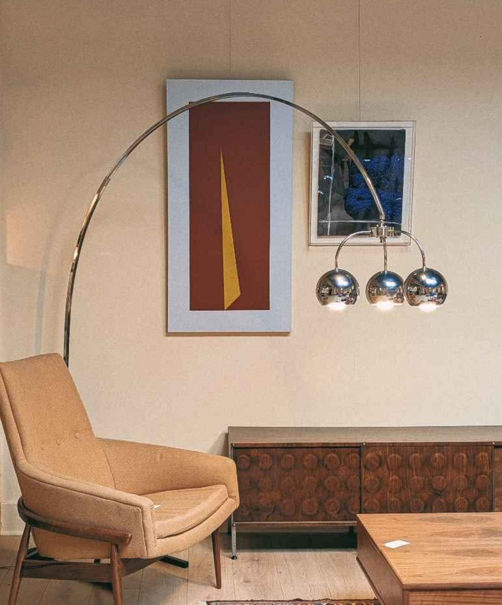 Vintage Chrome 3-Eye Arc Lamp