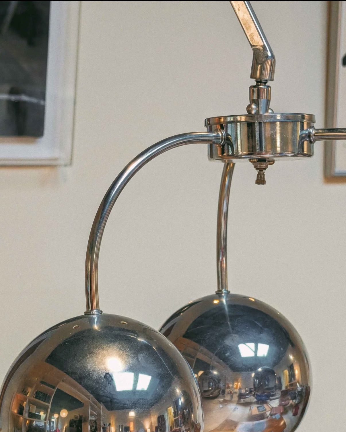Vintage Chrome 3-Eye Arc Lamp