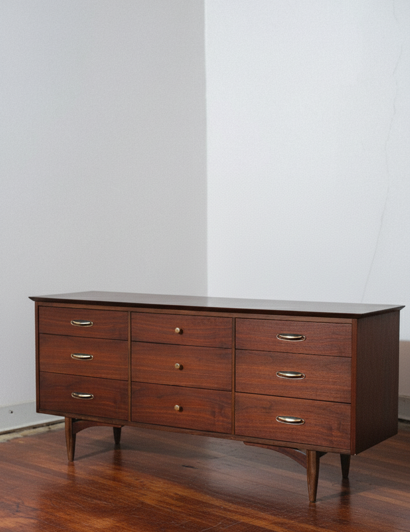 Vega Walnut 9-Drawer Dresser by Morris of California