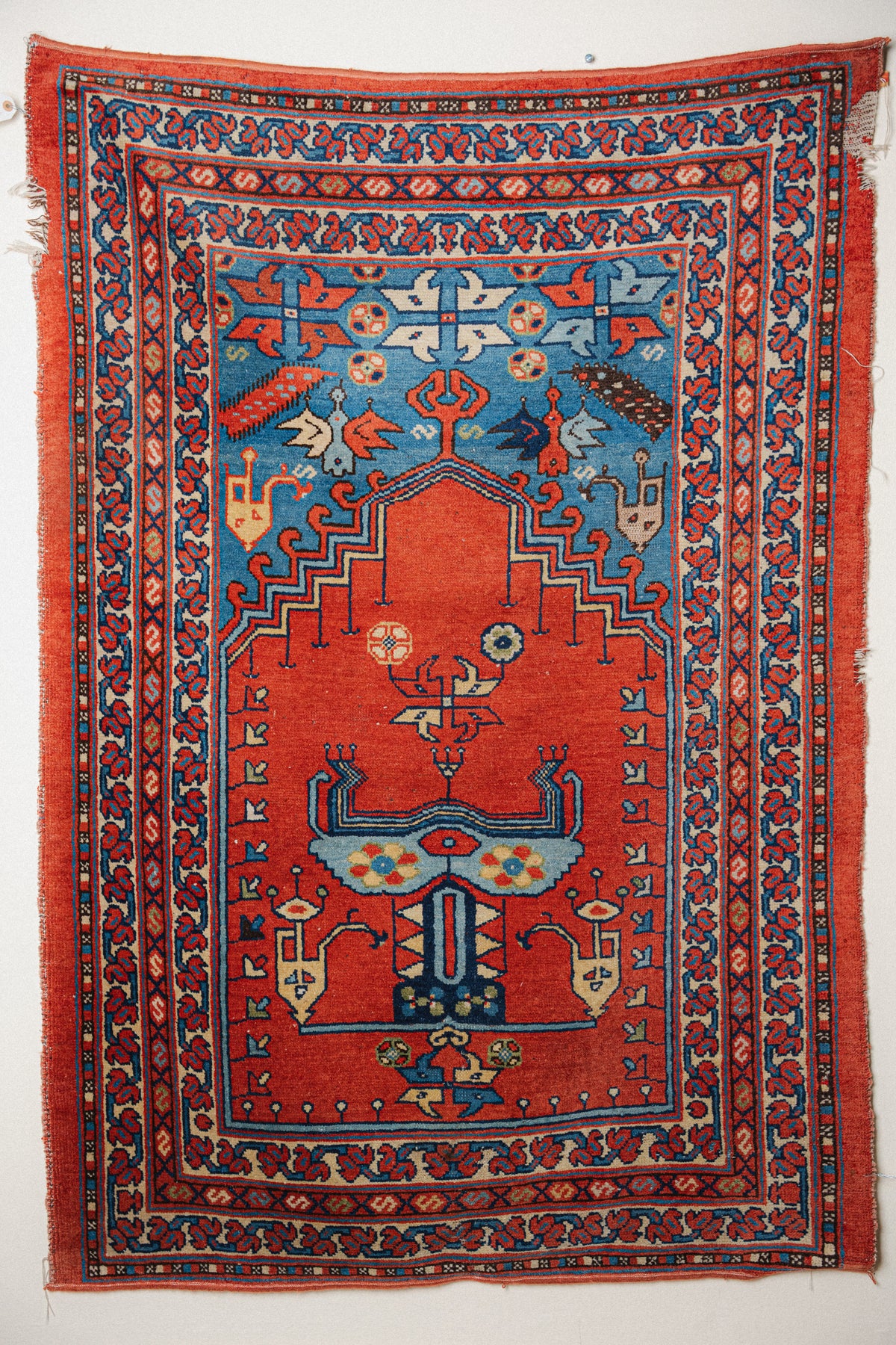 Antique Turkish Prayer Rug, 4'2" x 5'11" - view 1
