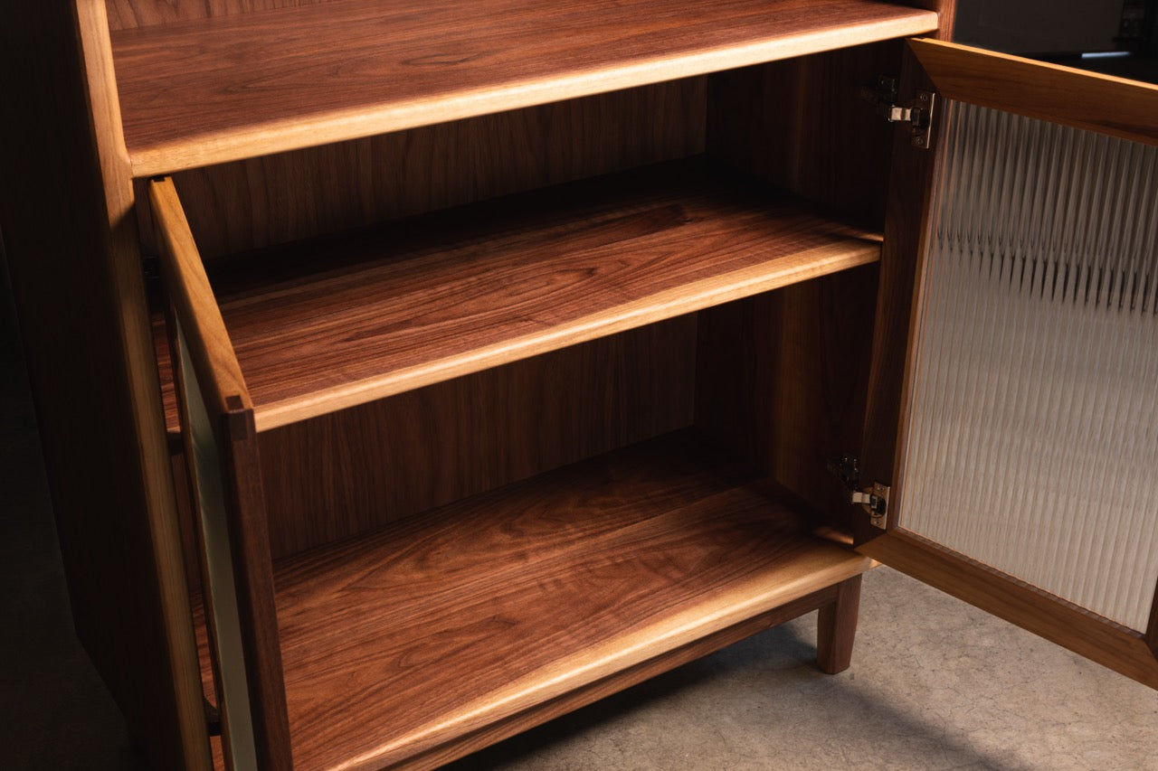 Walnut & Brass Bar Cabinet by Griffin Lockhart for Late Night Woodworking